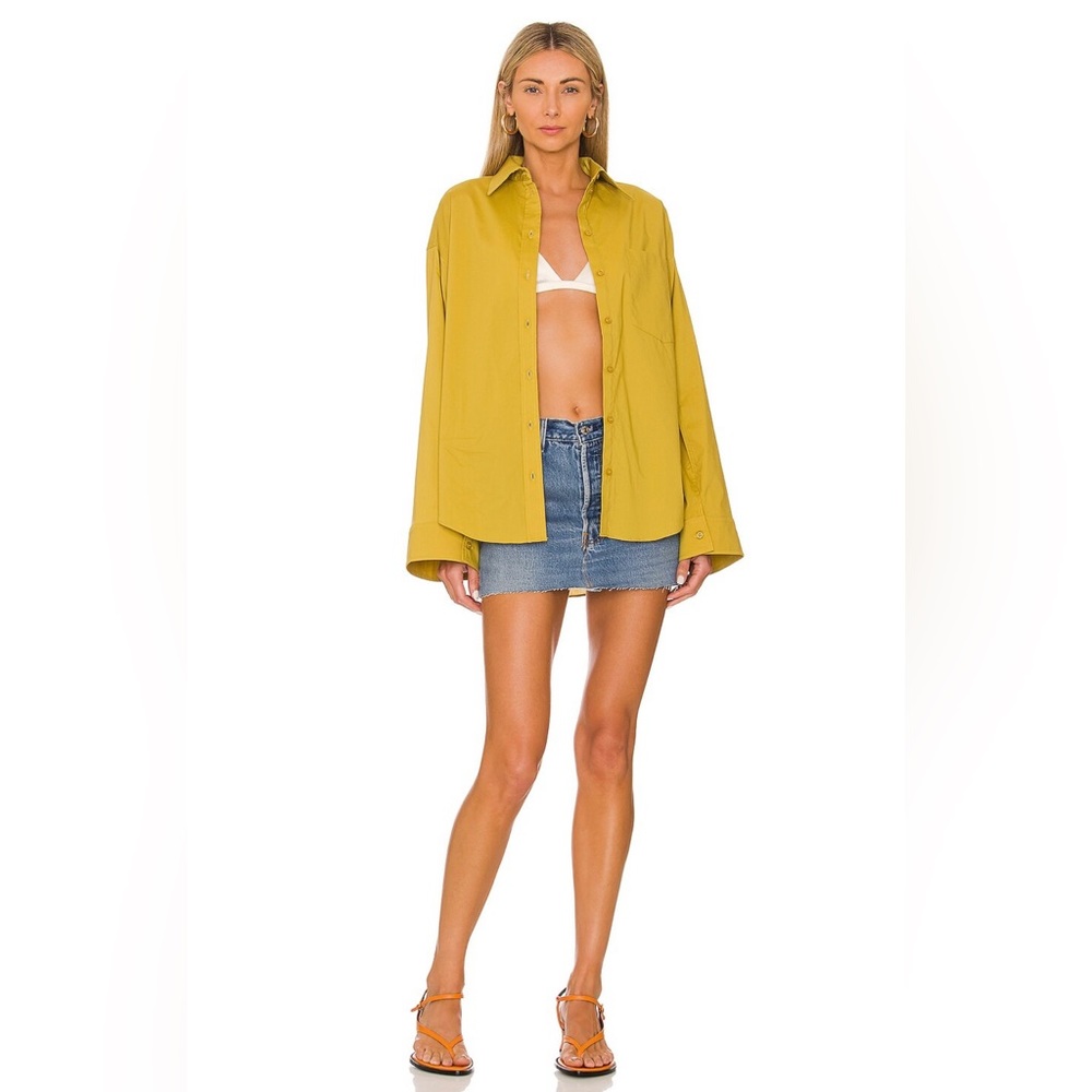 🛍️ L’Academie Eliora Button Down Top in Olive Green - Picture 5 of 5